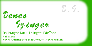 denes izinger business card